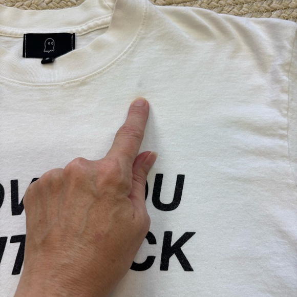 Ghost “I LOVE YOU SAY IT BACK” Cropped Long Sleeve Tee | Small | White - Picture 4 of 7